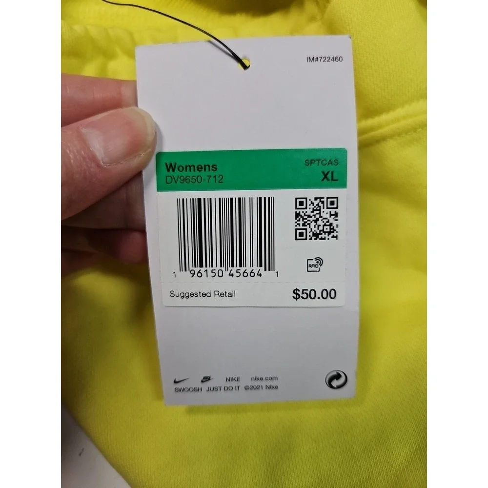 Nike Women's Yellow Terry Cloth Pull-On Shorts w/ Floral Embroidery Size‎ XL NWT